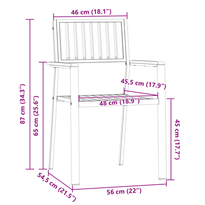 Stacking Garden Chairs 8 pcs 54.5x56x87 cm Solid Wood Teak