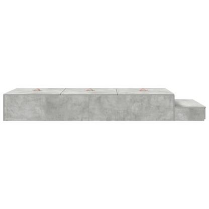 Storage Bed Frame Concrete Grey 90x200 cm