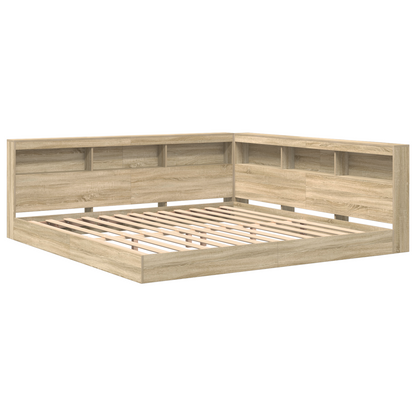 Bookcase Bed Sonoma Oak 180x200 cm Engineered Wood