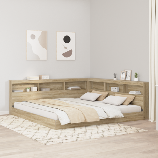 Bookcase Bed Sonoma Oak 180x200 cm Engineered Wood