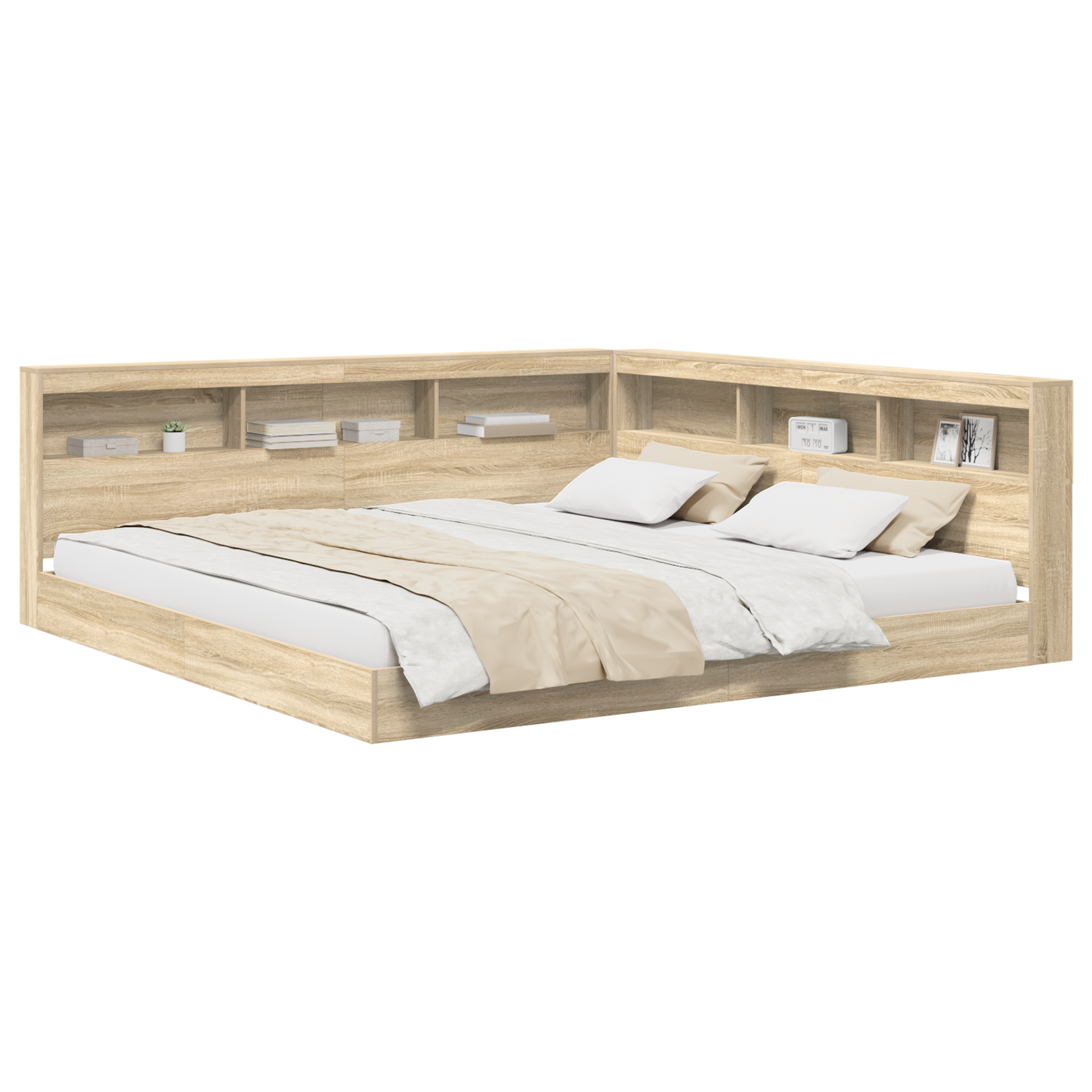 Bookcase Bed Sonoma Oak 180x200 cm Engineered Wood