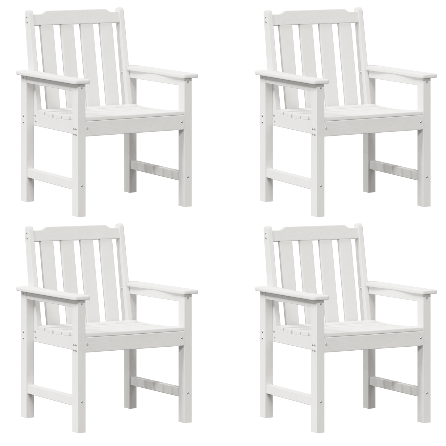Garden Dining Chairs 4 pcs White 65,5x55,5x88 cm HDPE