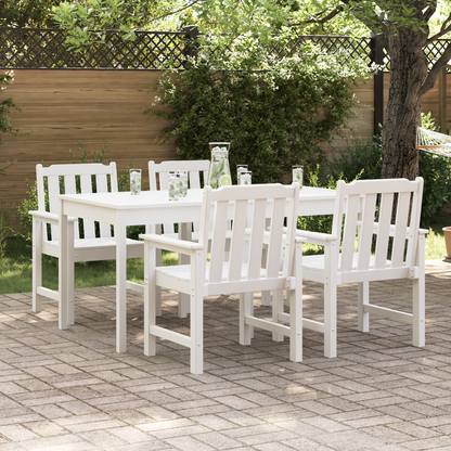 Garden Dining Chairs 4 pcs White 65,5x55,5x88 cm HDPE