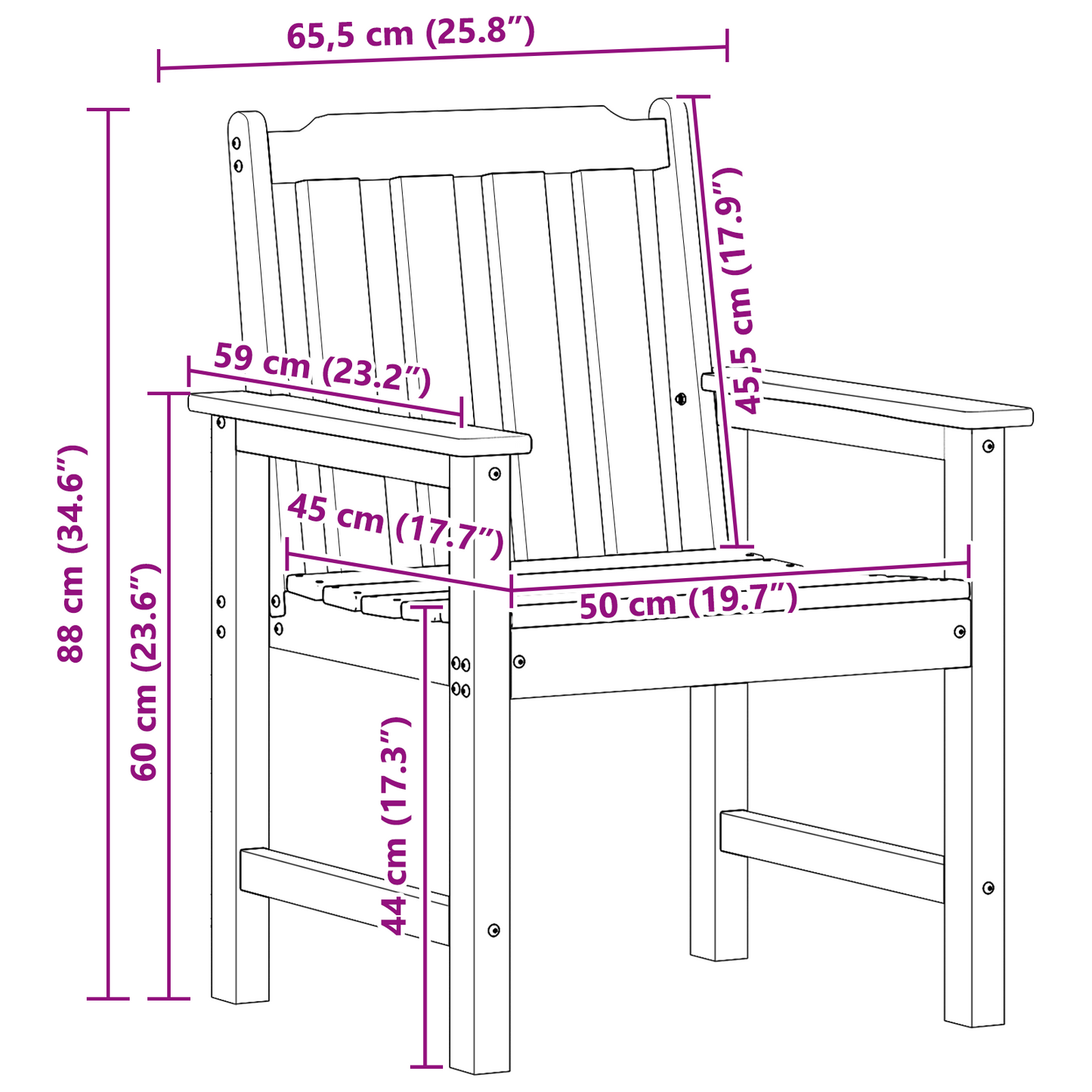 Garden Dining Chairs 4 pcs White 65,5x55,5x88 cm HDPE