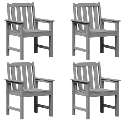 Garden Dining Chairs 4 pcs Light Grey 65.5x55.5x88 cm HDPE