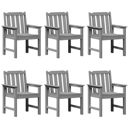 Garden Dining Chairs 6 pcs Light Grey 65.5x55.5x88 cm HDPE