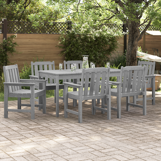 Garden Dining Chairs 6 pcs Light Grey 65.5x55.5x88 cm HDPE