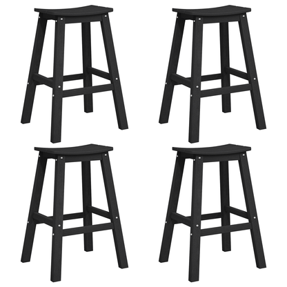 Bar Stools 6 pcs Black HDPE