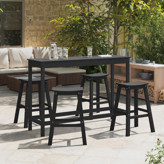 Bar Stools 6 pcs Black HDPE