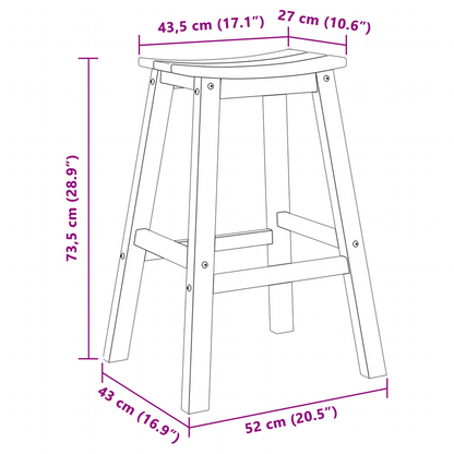 Bar Stools 6 pcs Black HDPE