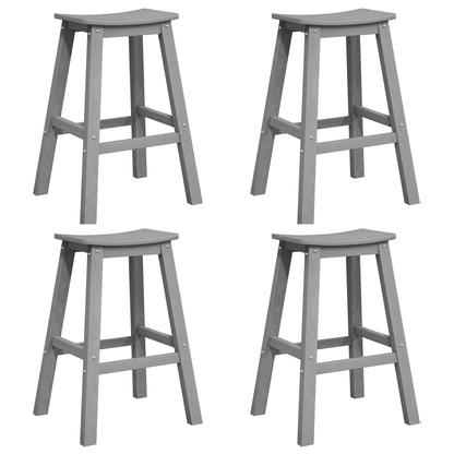 Bar Stools 6 pcs Light Grey HDPE