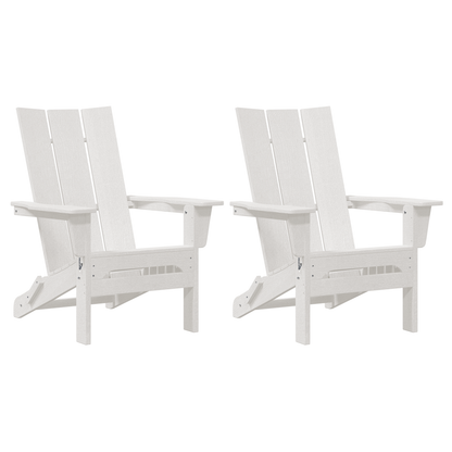 Foldable Adirondack Chairs 2 pcs White 74.5x80.5x90 cm HDPE