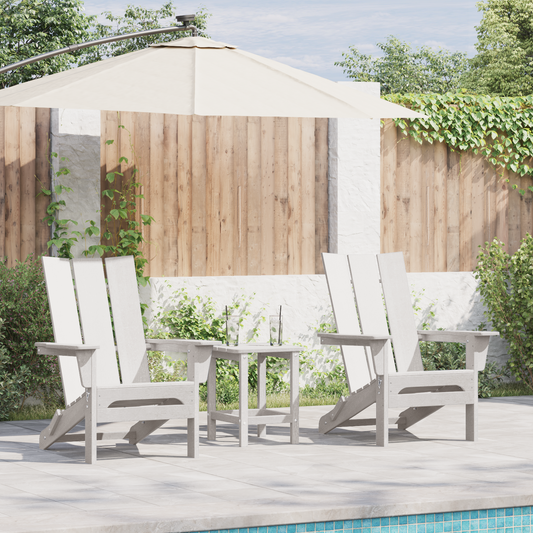 Foldable Adirondack Chairs 2 pcs White 74.5x80.5x90 cm HDPE