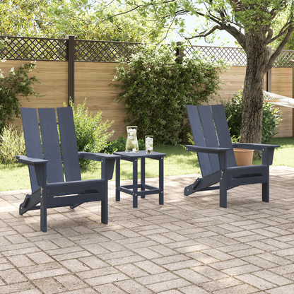 Foldable Adirondack Chairs 2 pcs Navy Blue 74.5x80.5x90 cm HDPE