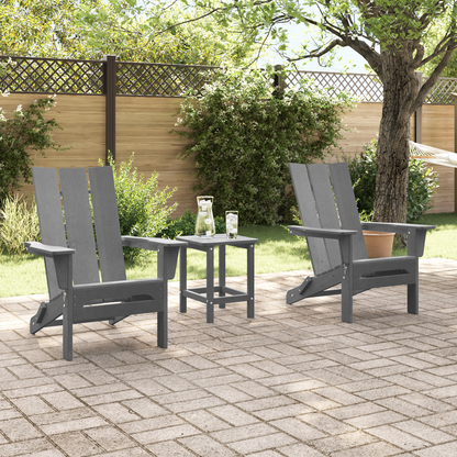 Foldable Adirondack Chairs 2 pcs Light Grey 74.5x80.5x90 cm HDPE