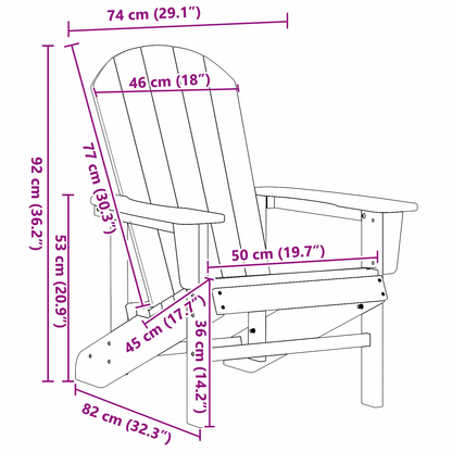 Adirondack Chairs 2 pcs White 74x82x90 cm HDPE