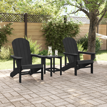 Adirondack Chairs 2 pcs Black 74x82x90 cm HDPE