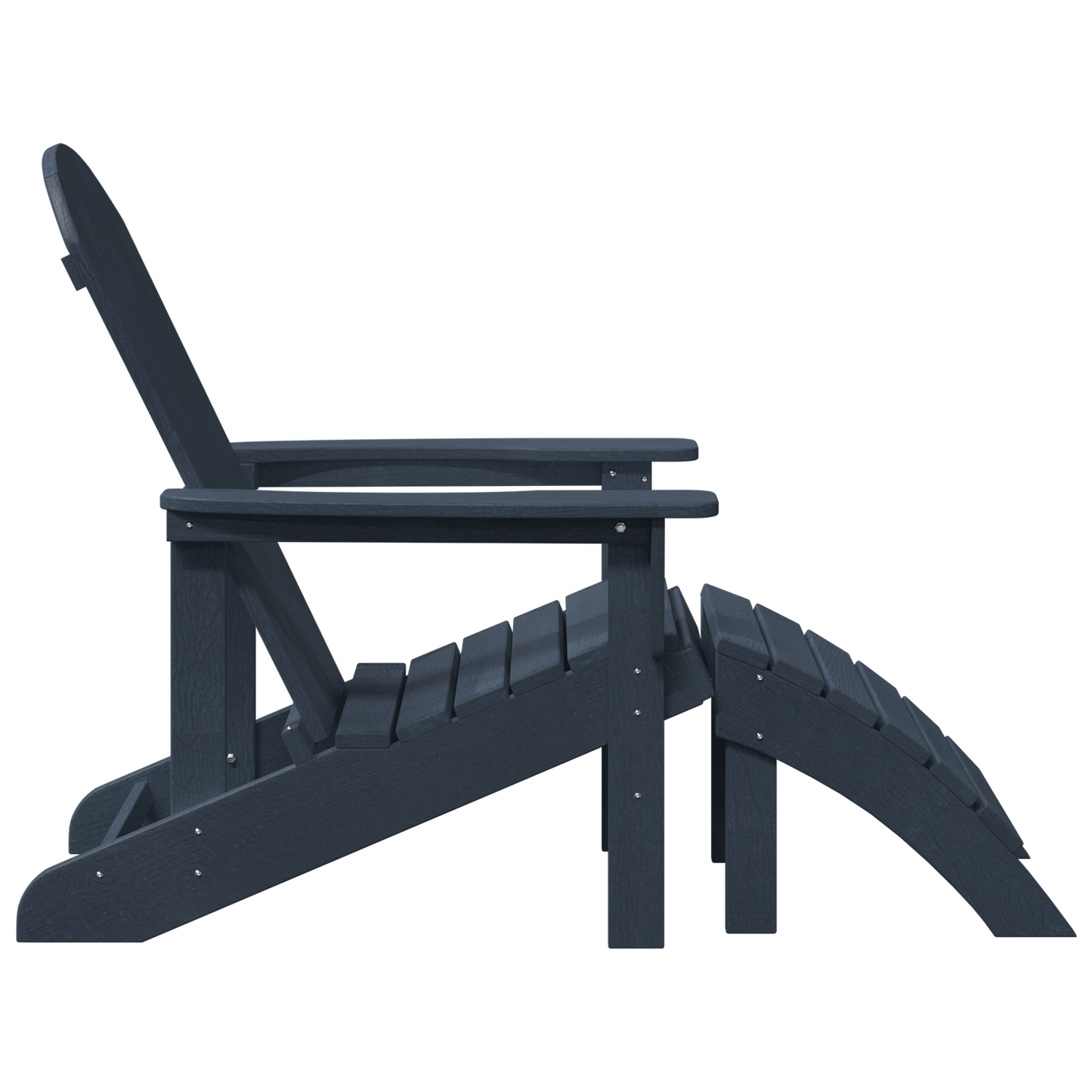 Adirondack Chairs with Footrests 2 pcs Navy Blue HDPE