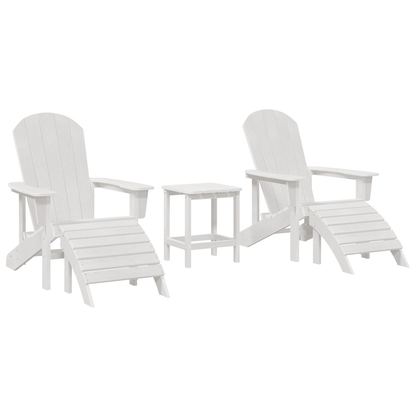 3 Piece Garden Lounge Set White HDPE
