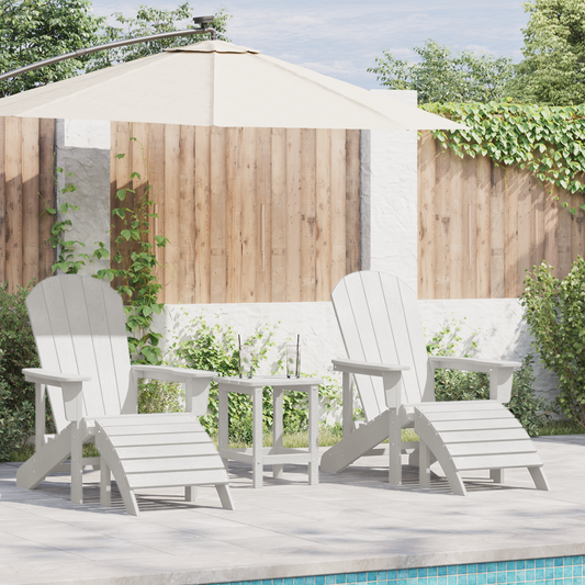 3 Piece Garden Lounge Set White HDPE