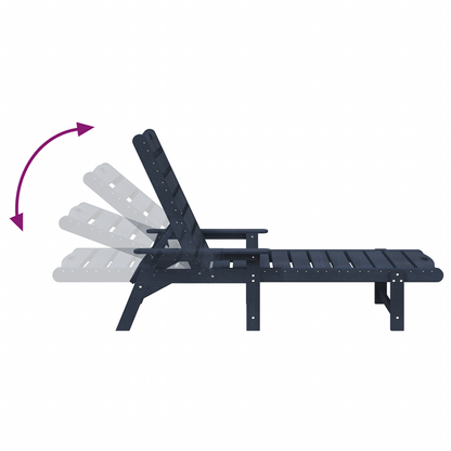3 Piece Garden Lounge Set Navy Blue HDPE