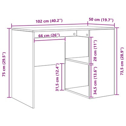 Corner Desk Concrete Grey 102x88x75 cm Engineered Wood