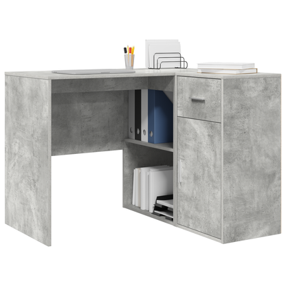 Corner Desk Concrete Grey 102x88x75 cm Engineered Wood