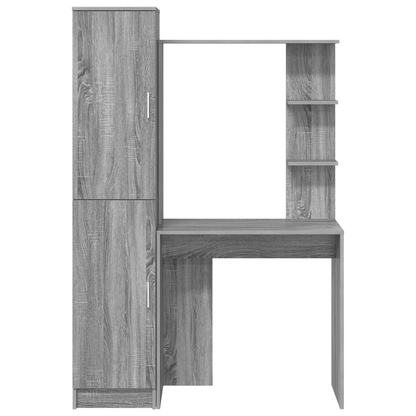 Desk with Storage Grey Sonoma Engineered Wood