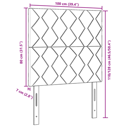 Dark Brown Diamond Blocks Design Fabric Headboard 100 cm, Dark Brown Diamond Blocks Design Fabric Headboard 200 cm