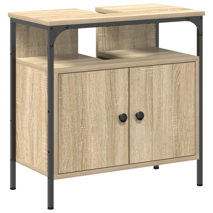 2 Piece Bathroom Cabinet Set Sonoma Oak Engineered Wood