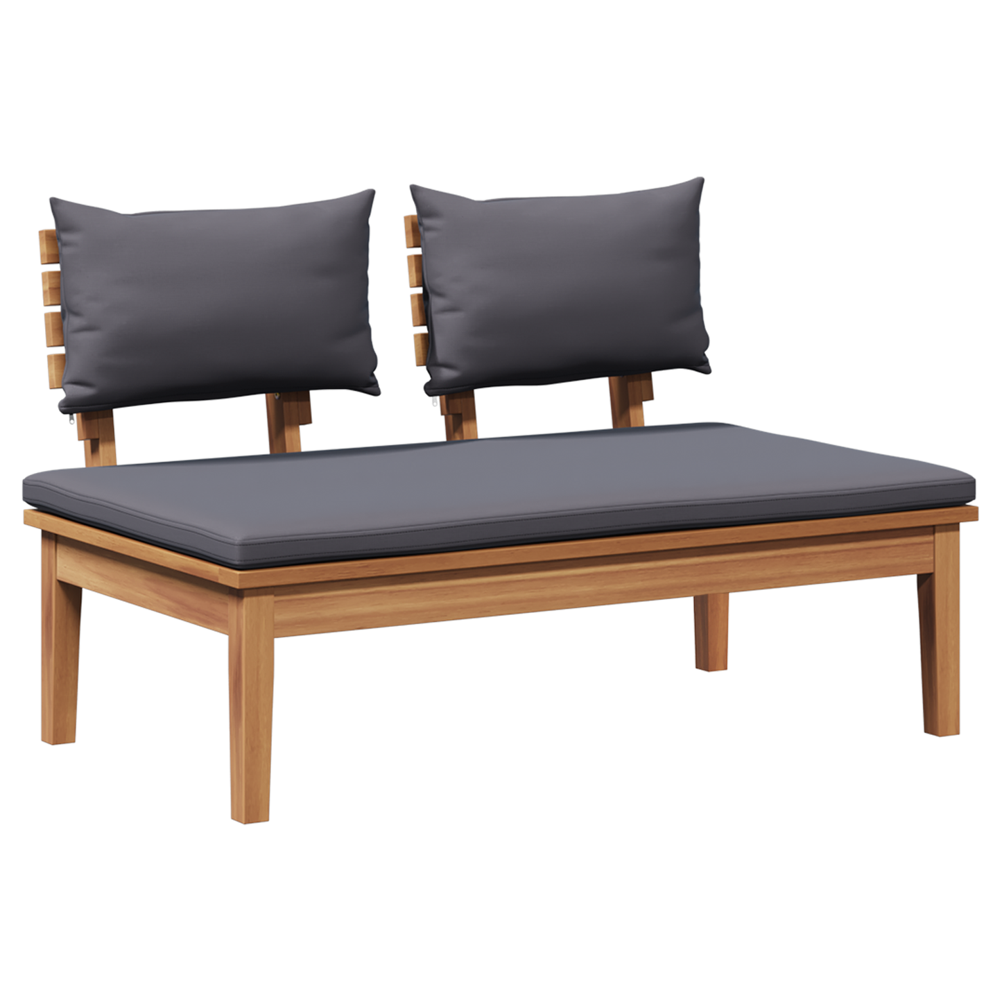 5 Piece Garden Bench Set with Cushions Solid Wood Teak