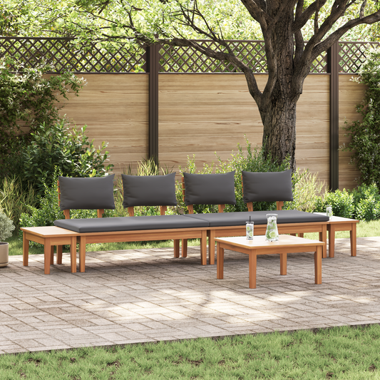 5 Piece Garden Dining Set Solid Wood Teak