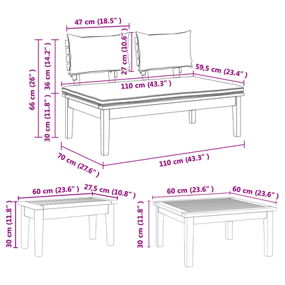 5 Piece Garden Dining Set Solid Wood Teak