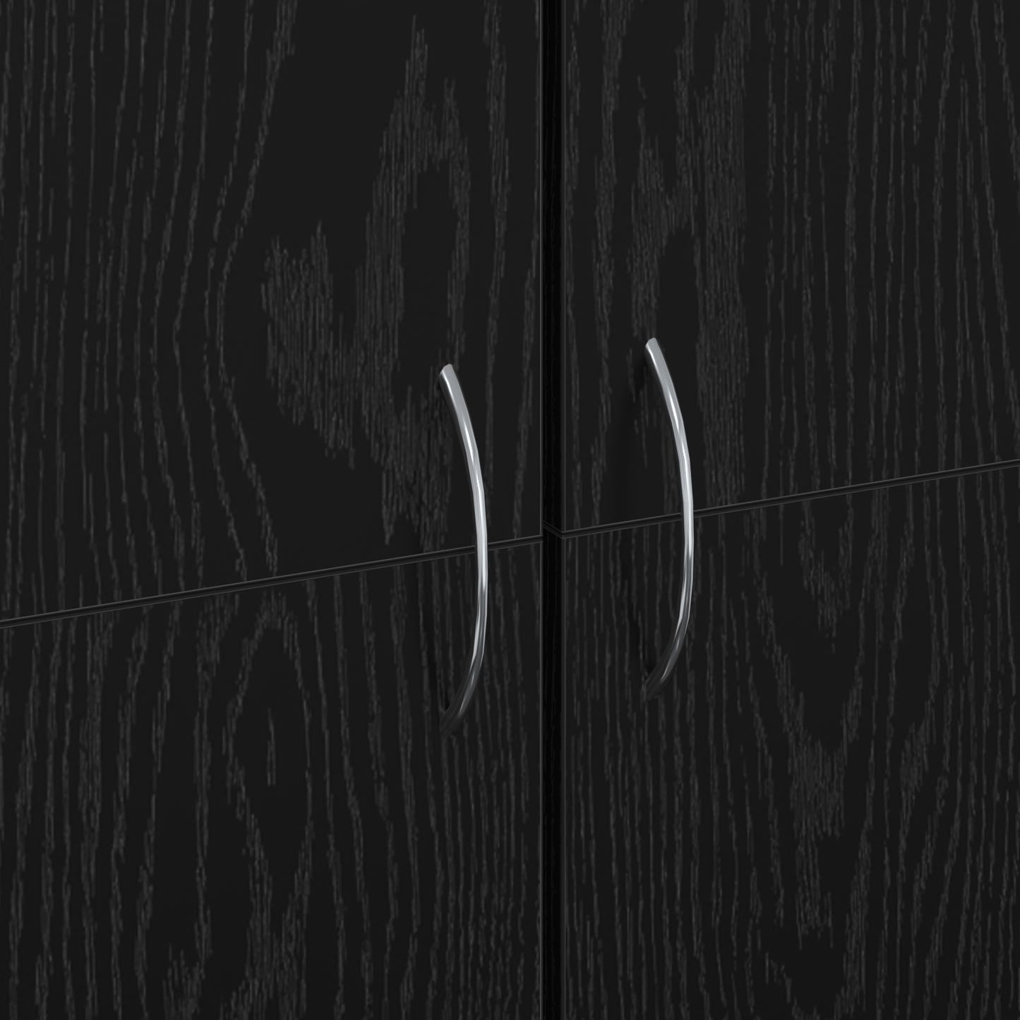 Filing Cabinet Set of 2 Black oak Engineered wood