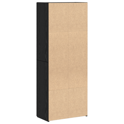Filing Cabinet Set of 2 Black oak Engineered wood