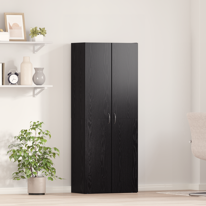 Filing Cabinet Set of 2 Black oak Engineered wood
