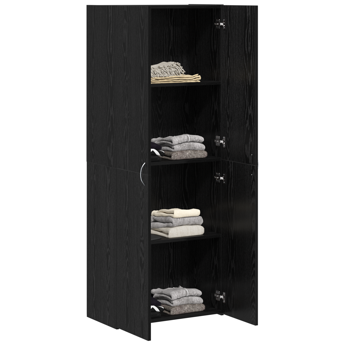 Filing Cabinet Set of 2 Black oak Engineered wood