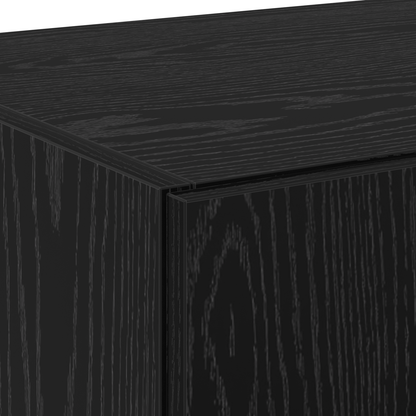 Highboard Black Oak 70x42.5x185 cm Engineered Wood