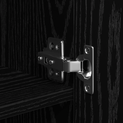 Highboard Black Oak 70x42.5x185 cm Engineered Wood