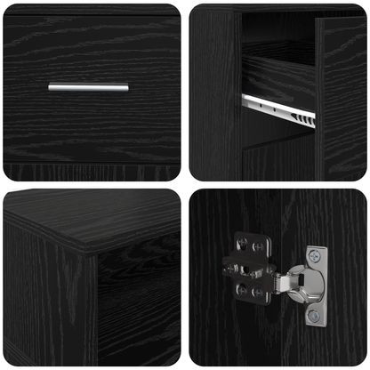 Desk Black Oak 120x55x91 cm Engineered Wood