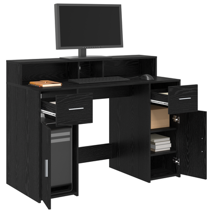 Desk Black Oak 120x55x91 cm Engineered Wood