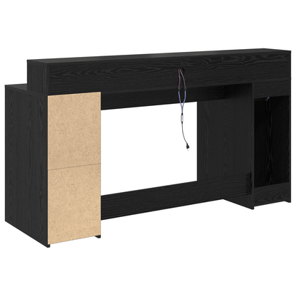 Desk Black Oak 160x55x91 cm Engineered Wood