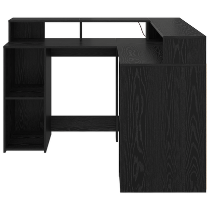 Desk Black Oak 130x130x91 cm Engineered Wood