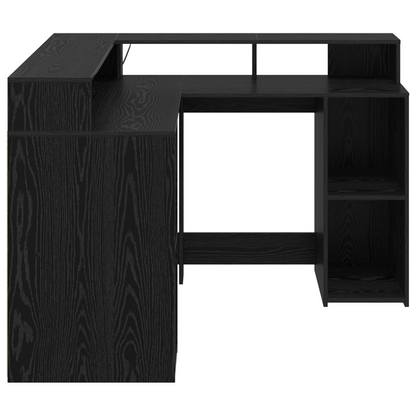 Desk Black Oak 130x130x91 cm Engineered Wood