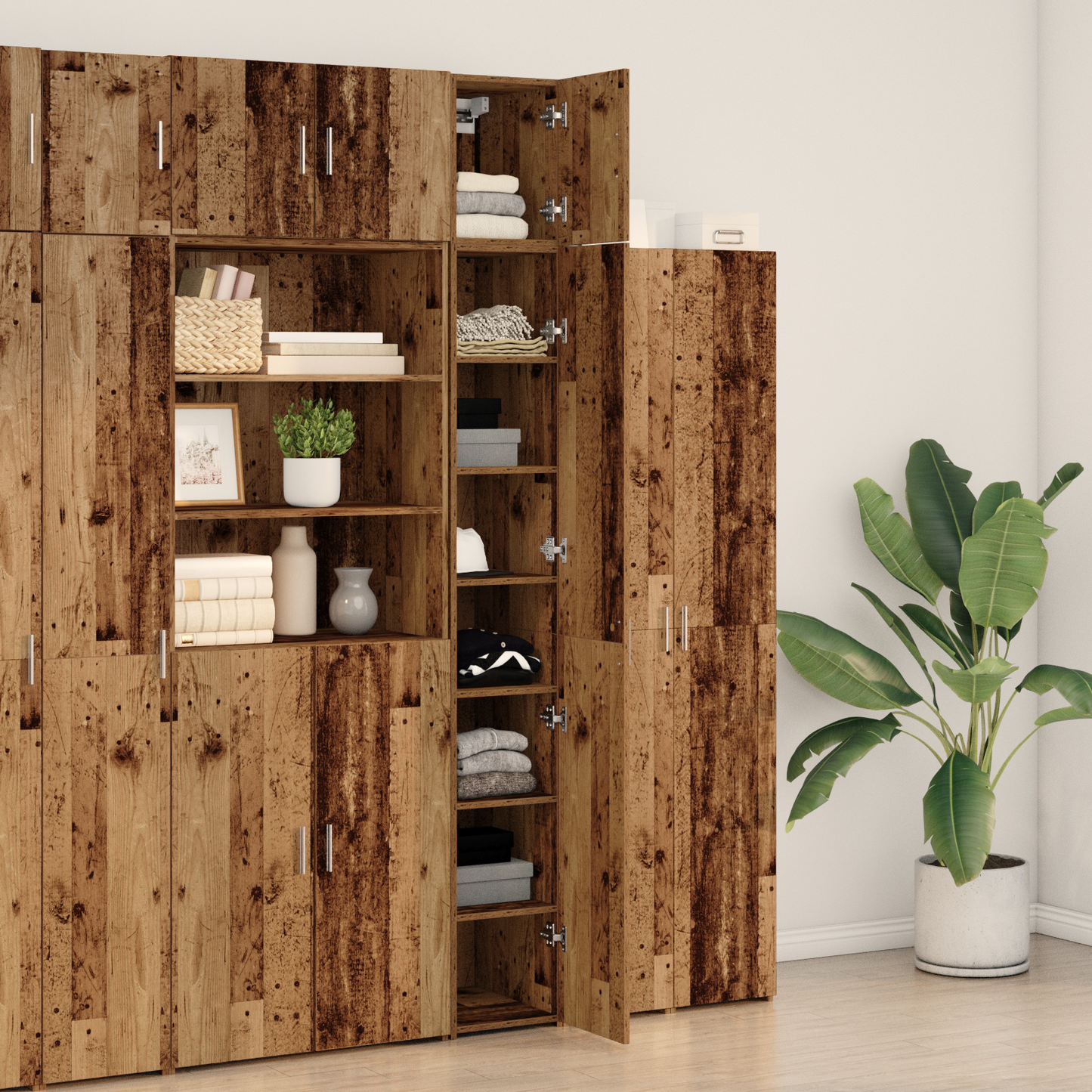 Slim Storage Cabinet Old Wood 30x42.5x225 cm Engineered Wood
