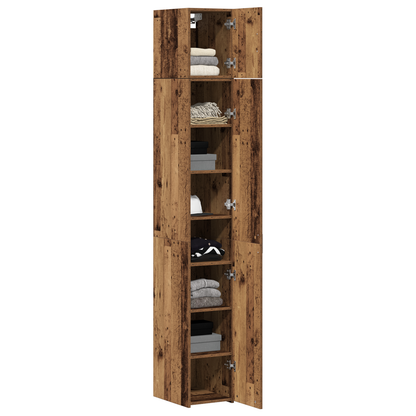 Slim Storage Cabinet Old Wood 30x42.5x225 cm Engineered Wood