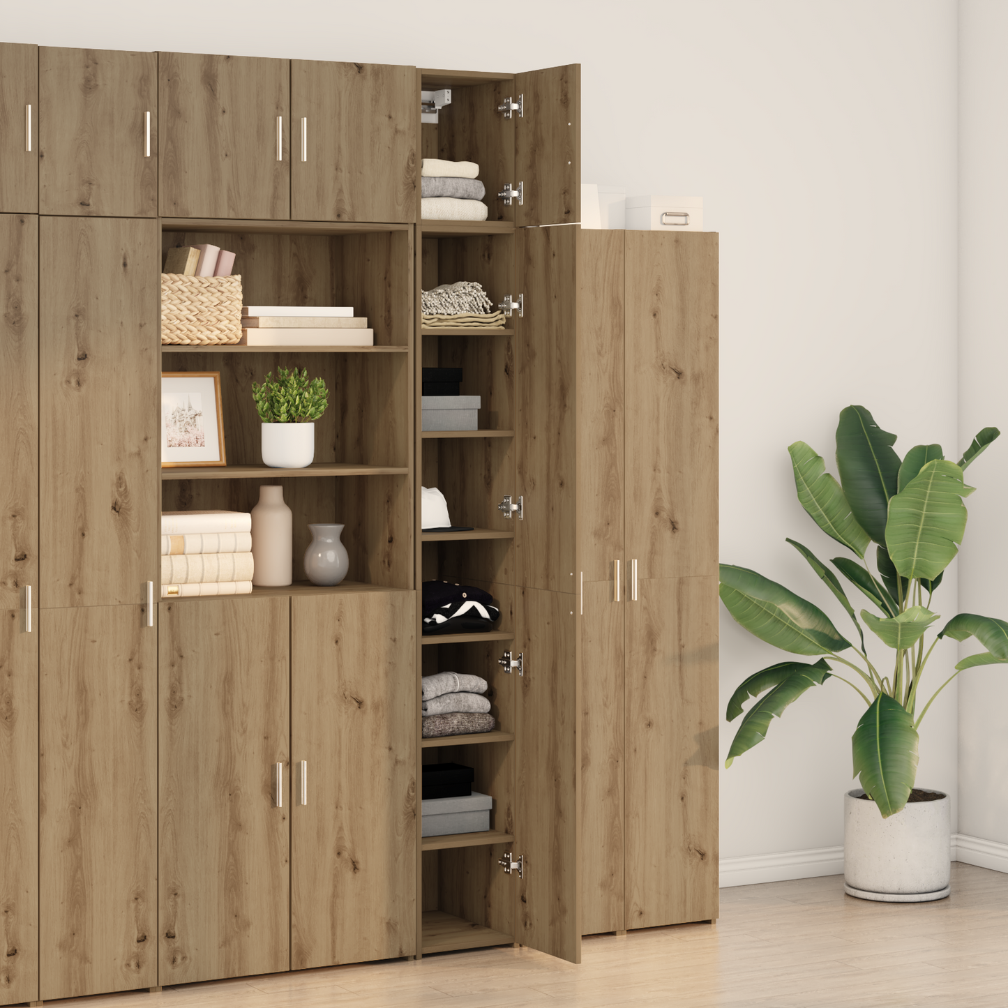 Slim Storage Cabinet Artisan Oak 30x42.5x225 cm Engineered Wood