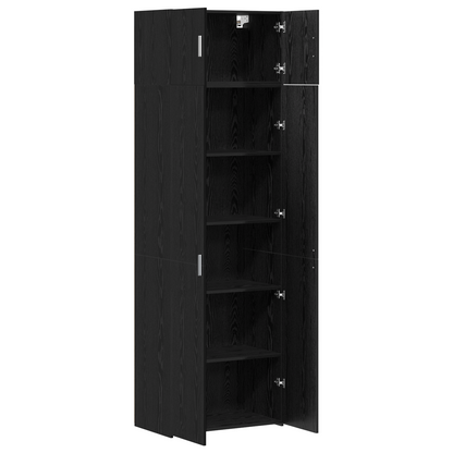Storage Cabinet Black Oak 70x42.5x225 cm Engineered Wood