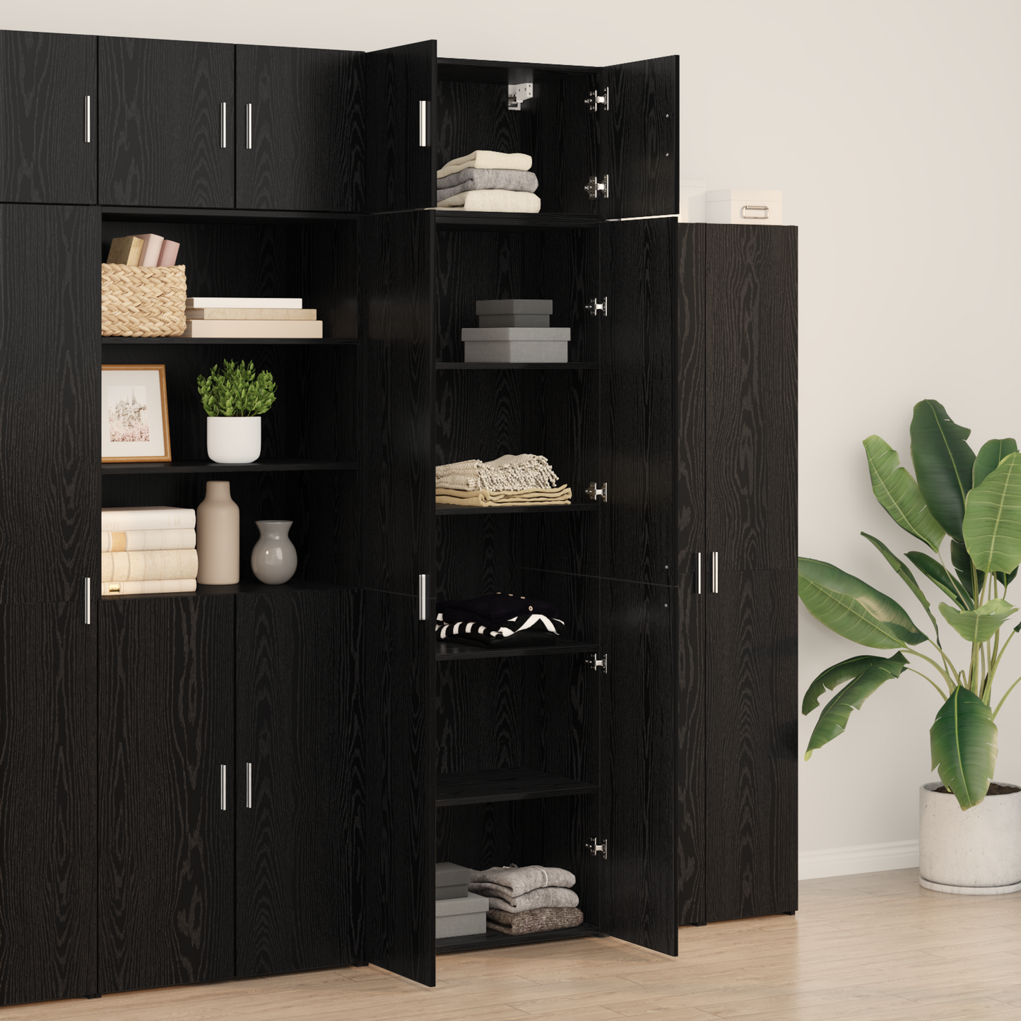 Storage Cabinet Black Oak 70x42.5x225 cm Engineered Wood