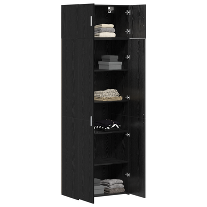 Storage Cabinet Black Oak 70x42.5x225 cm Engineered Wood